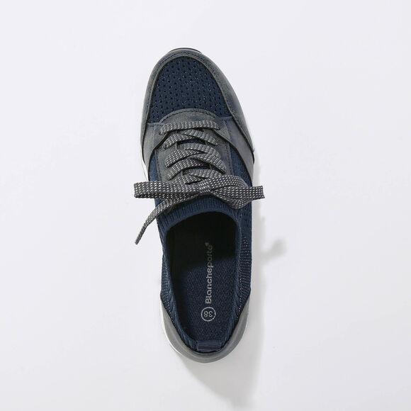 Baskets tricot fantaisie à enfiler (bleu) Baskets tricot fantaisie à enfiler (bleu)